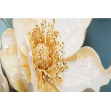 MALOWANY OBRAZ NA PŁÓTNIE LAKIEROWANY NARCY -B- W RAMIE 82X4X82 cm